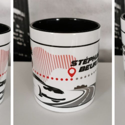 Mug bicolore noir - logo d'entreprise