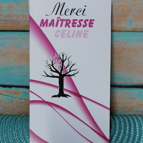 Tablette de chocolat suisse personnalisée - merci maîtresse