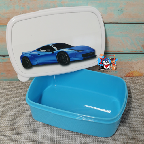 Boîte à goûter bleue - voiture de sport