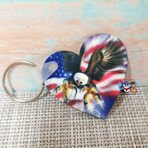 Porte-clés coeur -  aigle américain