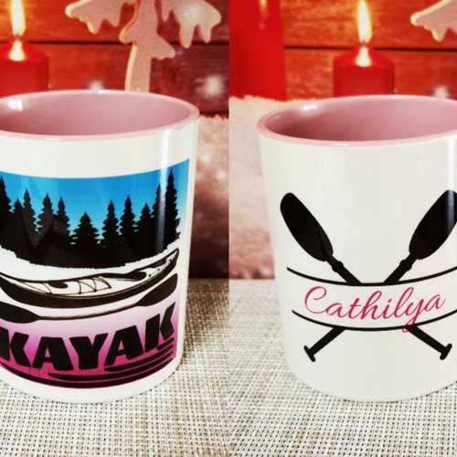 Mug bicolore rose - kayak