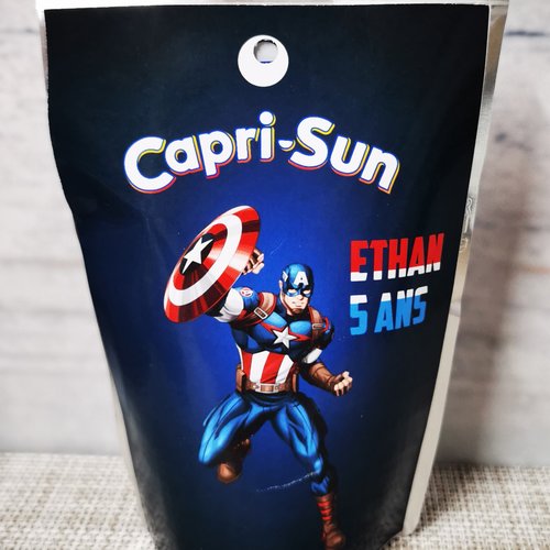Capri sun personnalisés (à l'unité) - captain america (avengers)