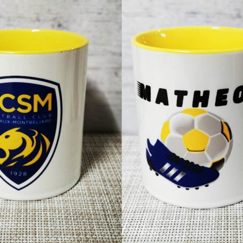 Mug bicolore jaune - fc sochaux-montbéliard fcsm