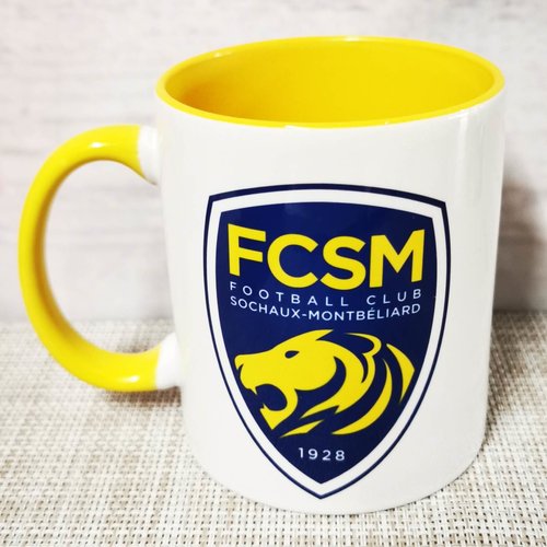 Mug bicolore jaune - fc sochaux-montbéliard fcsm