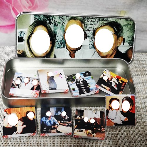 Boîte à chocolats rectangulaire - photo de famille, chocolats personnalisés
