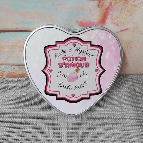 Boîte à chocolats coeur - potion d'amour du mariage