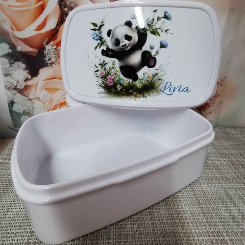 Boîte à goûter blanche - panda