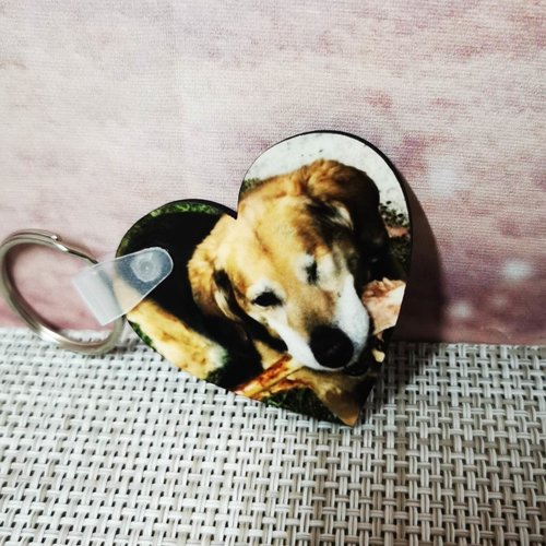 Porte-clés coeur -  chien