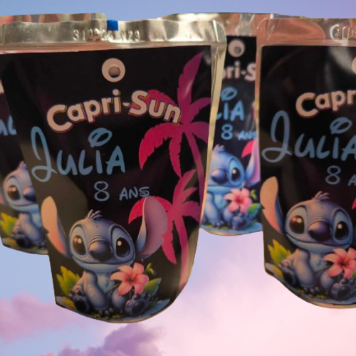 Capri sun personnalisés (par lot de 10)- stitch palmiers