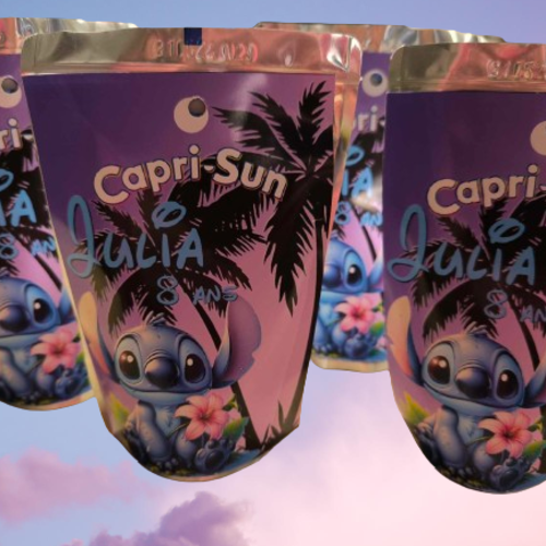 Capri sun personnalisés (par lot de 10)- stitch palmiers