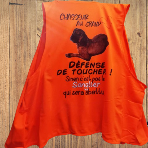 Gilet de chasse - chien de chasse au sanglier (humour)