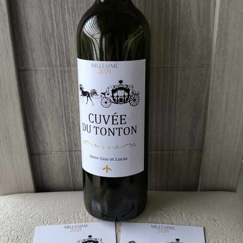 Etiquette de vin personnalisée - cuvée du tonton
