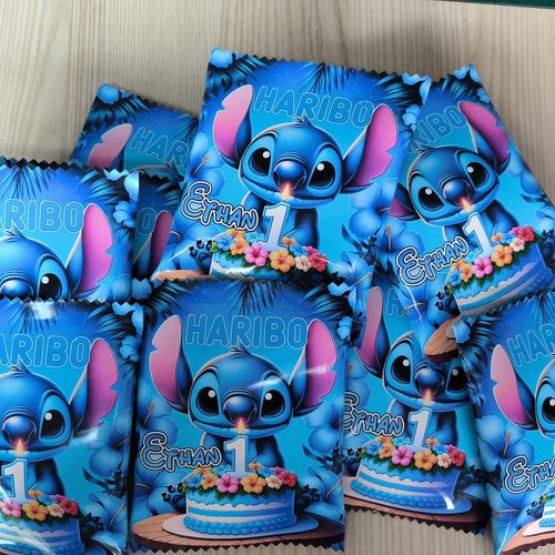 Haribo personnalisés (par lot de 10) - stitch gâteau d'anniversaire