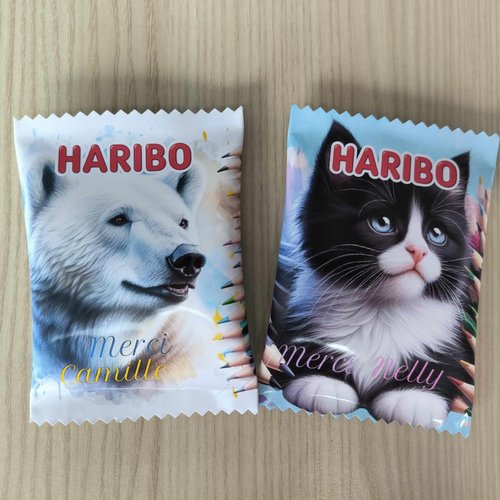 Haribo personnalisés (par lot de 10) - merci maîtresse (animaux)