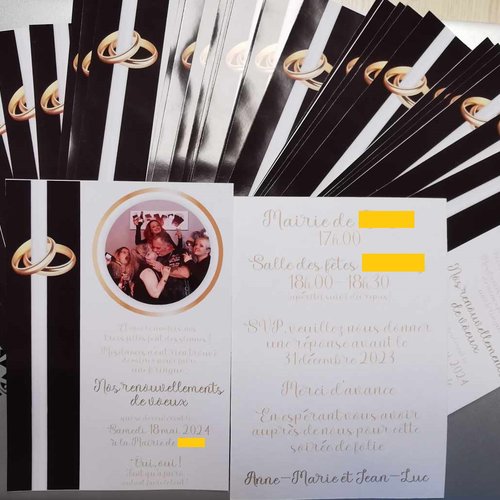 Cartons d'invitation - renouvellement de voeux