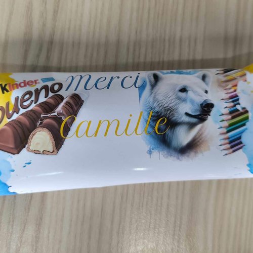 Kinder bueno (à l'unité) - merci maîtresse (ours polaire)