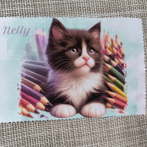 Lingette microfibre - merci maîtresse (chat)
