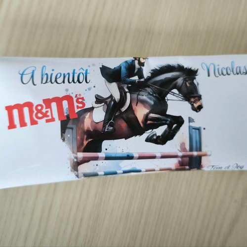 M&m's personnalisés (à l'unité) - merci (moniteur équitation)