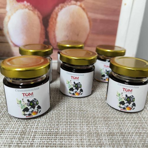 Mini pots confiture/miel - communion (krokmou)