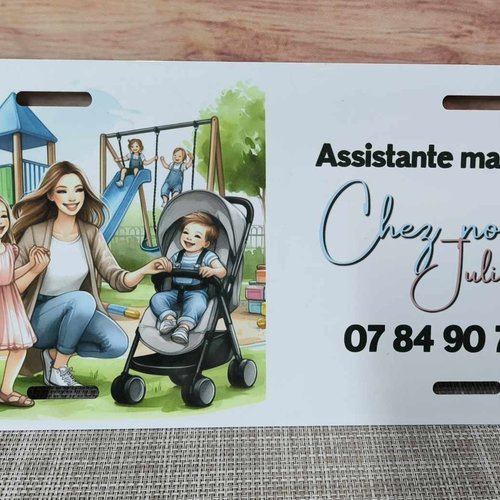 Plaque d'immatriculation - chez nounou