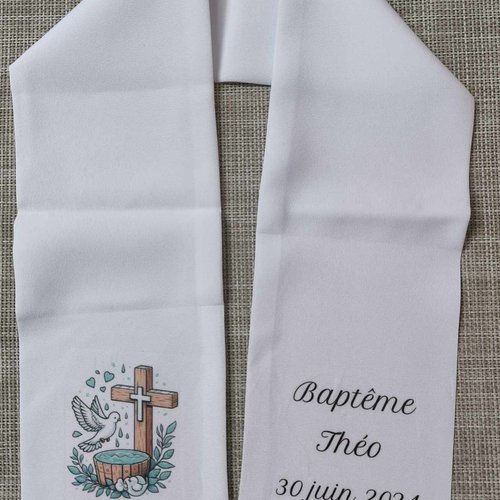 Echarpe de baptême - colombe