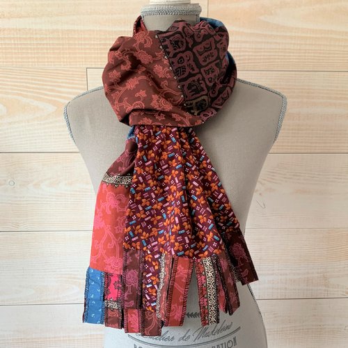 Grand foulard façon patchwork