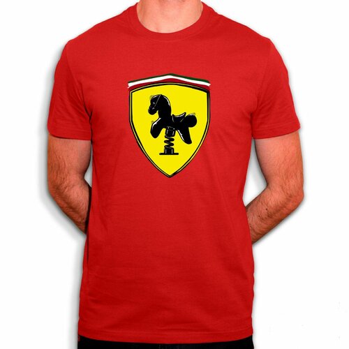 Ferrari parodie - t-shirt en coton bio - nouveau logo humour - Un