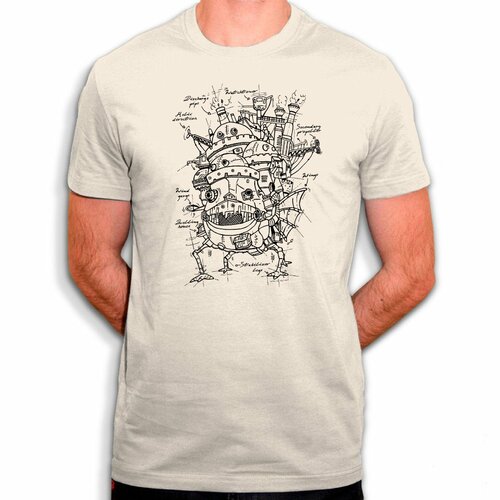 Château ambulant - t-shirt en coton bio - croquis du chateau