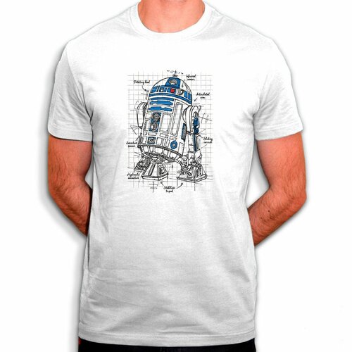 R2d2 plan - t-shirt en coton bio - fanart robot star wars