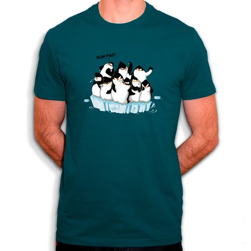 Pingouin et réchauffement climatique - t-shirt en coton bio - satire écologique