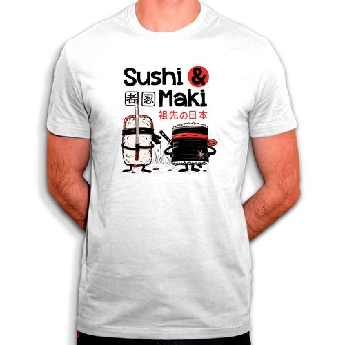 Sushi et maki - t-shirt en coton bio - super ninja