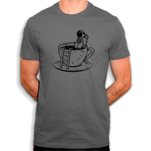 Space coffee - t-shirt en coton bio - pause café pour astronaute