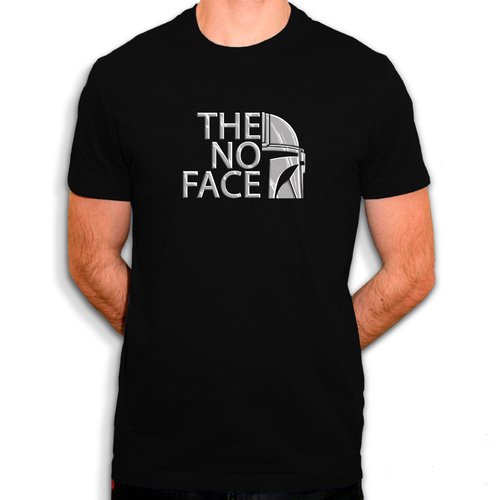 The no face - t-shirt en coton bio - the mandalorian parodie