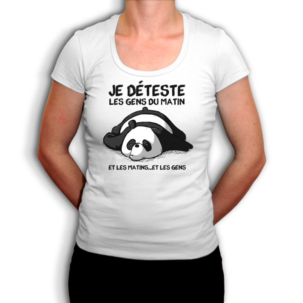 Panda taciturne - t-shirt en coton bio - je déteste les gens - Un