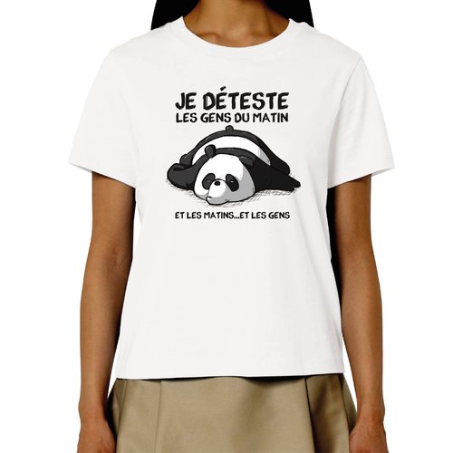 Panda taciturne - t-shirt en coton bio - je déteste les gens