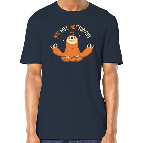 Not fast, not furious - t-shirt en coton bio - un paresseux zen
