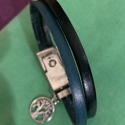 Bracelet en cuir bi-colore