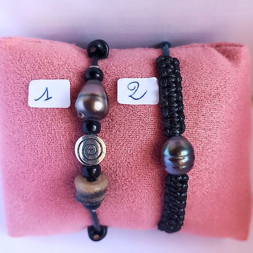Bracelets ornés d'une perle véritable de tahiti pour hommes chics, bijoux alliant authenticité et esprit polynésien
