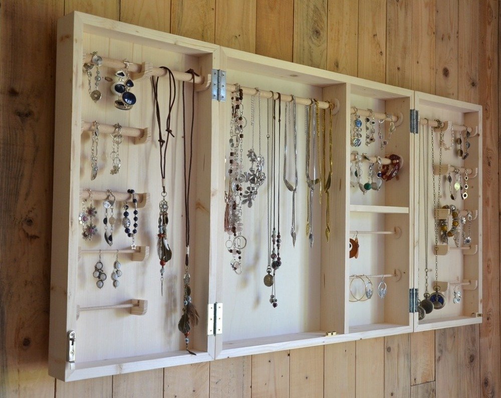 Meuble mural pour bijoux, en bois massif Un grand marché