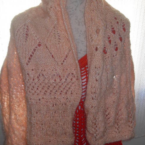 Grande écharpe en laine mohair tricot 