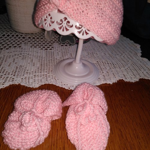 Bonnet chaussons naissance tricot