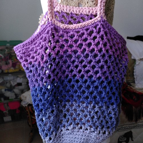 Sac filet crochet macramé fait main