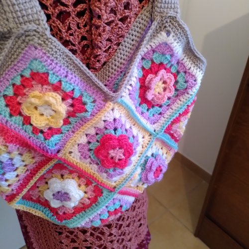 Sac granny au crochet fait main
