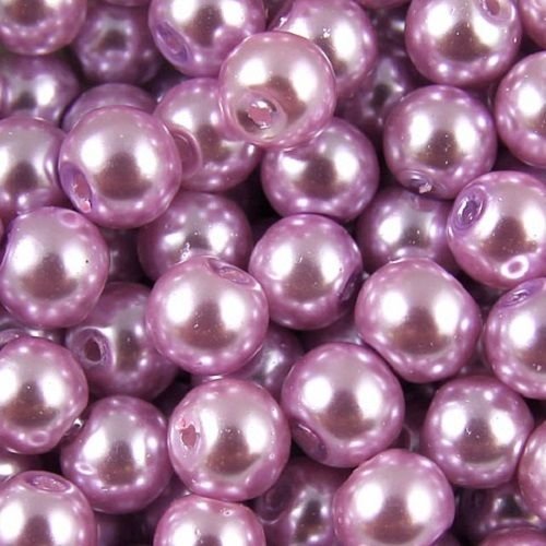 30 perles nacrées en verre - 6mm - vieux rose (pnv06vr)