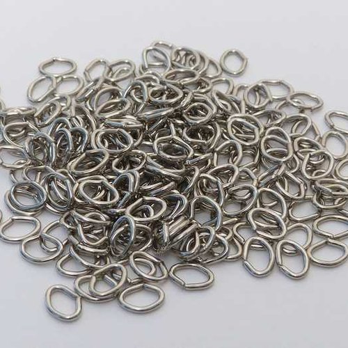 50 anneaux ovales ouverts - anneaux de jonction - 7 x 5 mm - argent mat (aoo07am)