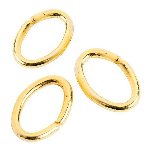 50 anneaux ovales ouverts - anneaux de jonction - 7 x 5 mm - doré (aoo07d)