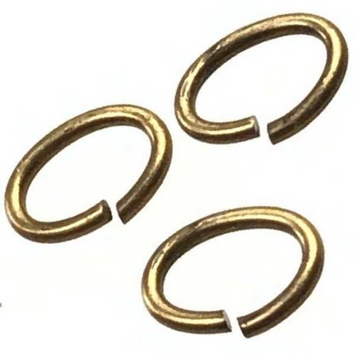 50 anneaux ovales ouverts - anneaux de jonction - 7 x 5 mm - bronzé ancien (aoo07ba)