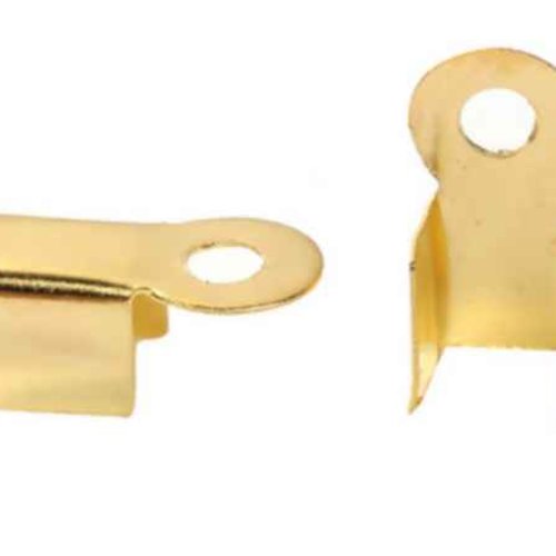 20 embouts de serrage - embouts pour cordon - à coller - 11x4.5mm - doré (es011d)