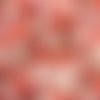 Coupon tissu de noël en coton / polyester - 50 x 46 cm - motif champignons de noël - rouge / gris clair (tncprg1)