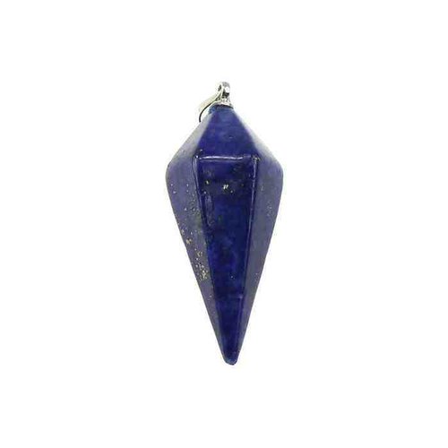 1 pendule / pendentif en goldstone bleu - cône hexagonal à 6 facettes (pp-gsb06)